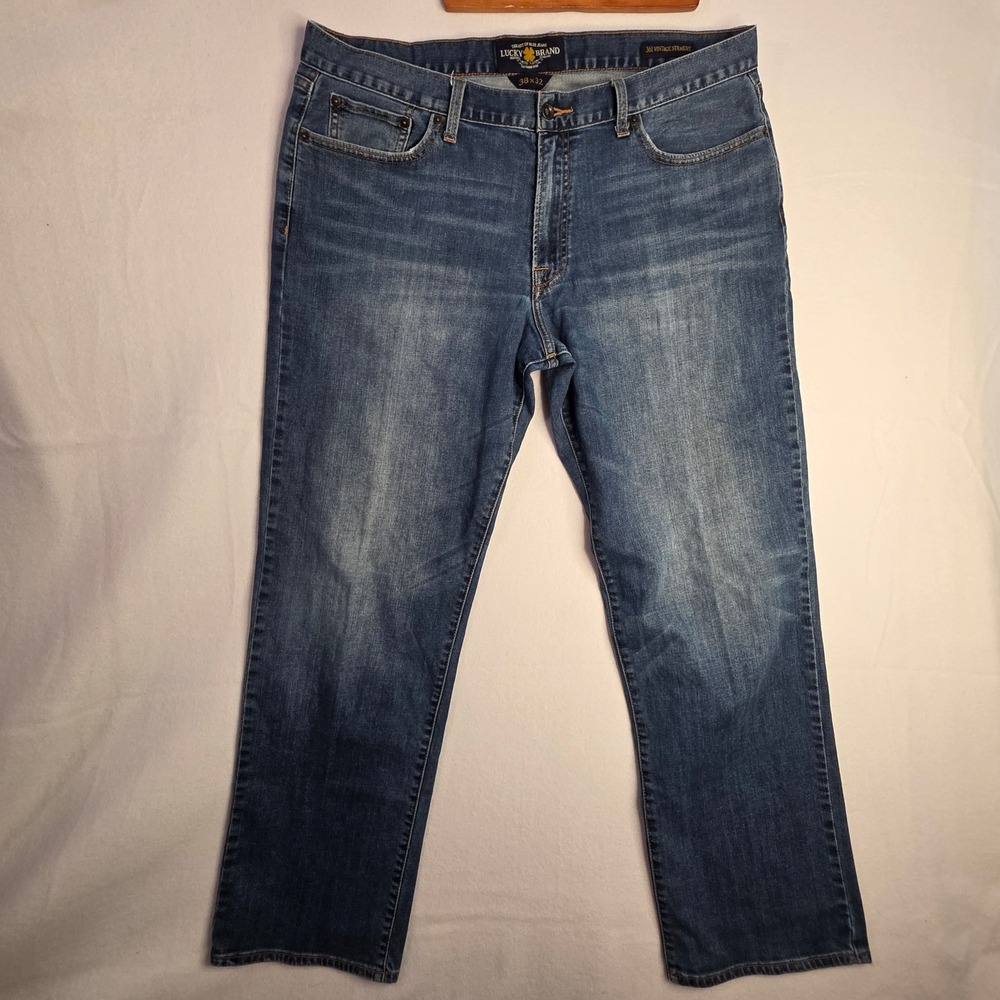 Lucky Brand 361 Vintage Straight Mens Blue Denim Jeans 38x32 Medium Wash